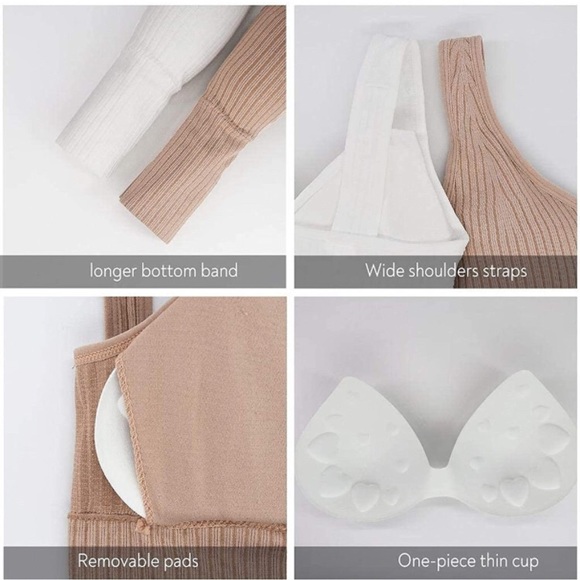 4Pcs Crop Top Yoga Bralette Cami Bra - Picture 5 of 8